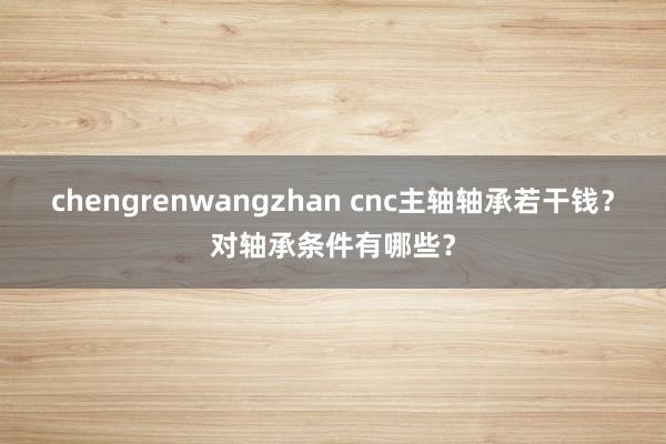 chengrenwangzhan cnc主轴轴承若干钱？对轴承条件有哪些？