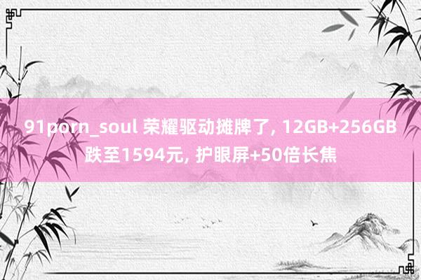 91porn_soul 荣耀驱动摊牌了， 12GB+256GB跌至1594元， 护眼屏+50倍长焦