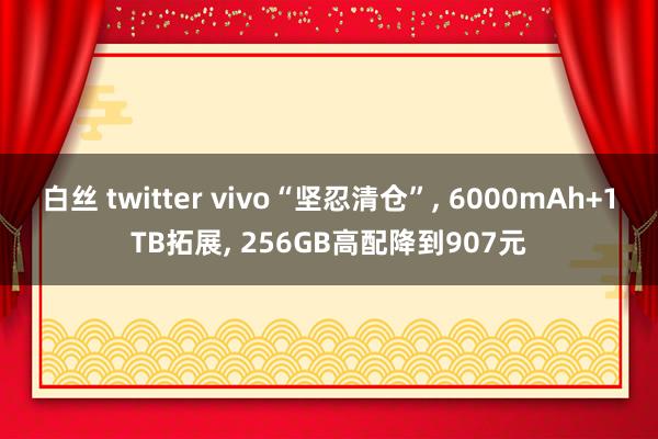 白丝 twitter vivo“坚忍清仓”， 6000mAh+1TB拓展， 256GB高配降到907元